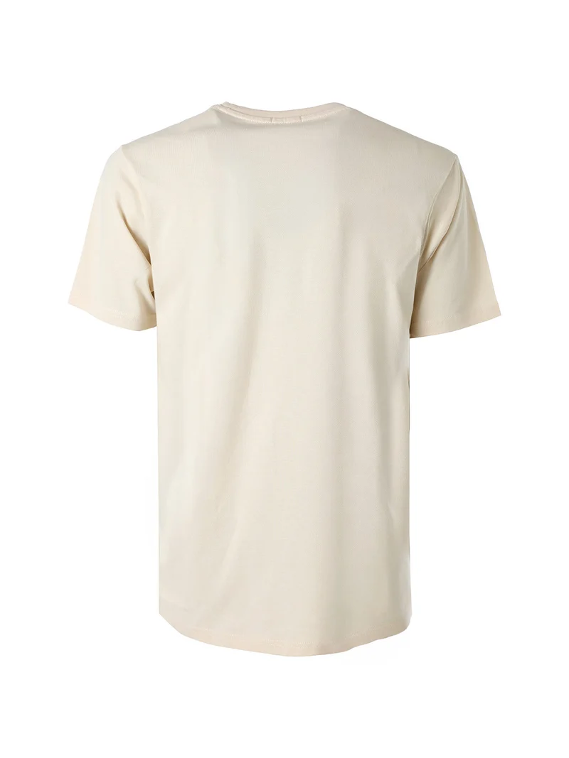 T-shirt da uomo girocollo in cotone - beige