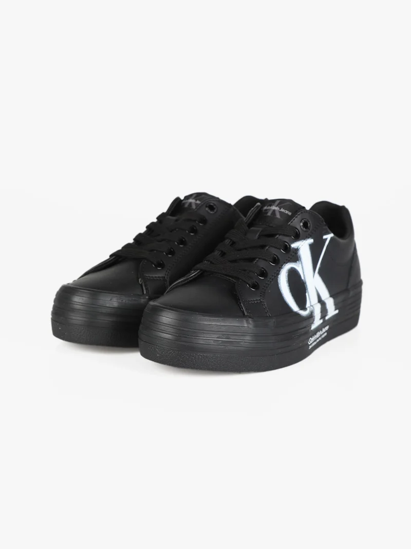 VULC FLATFORM OVER BRAND Sneakers in pelle donna - nero