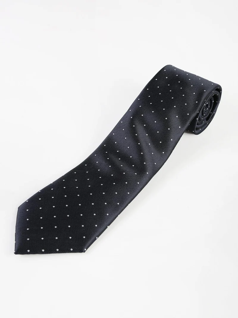 Cravatta classica uomo a pois - blu scuro