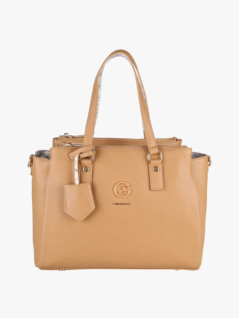 Borsa donna con doppi manici - cammello