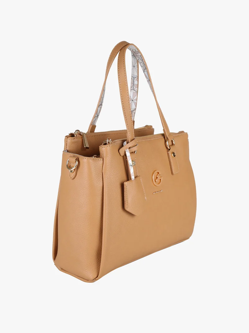 Borsa donna con doppi manici - cammello