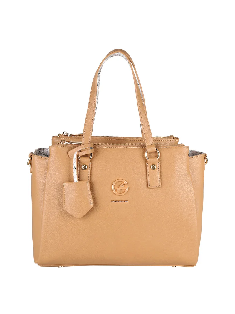 Borsa donna con doppi manici - cammello