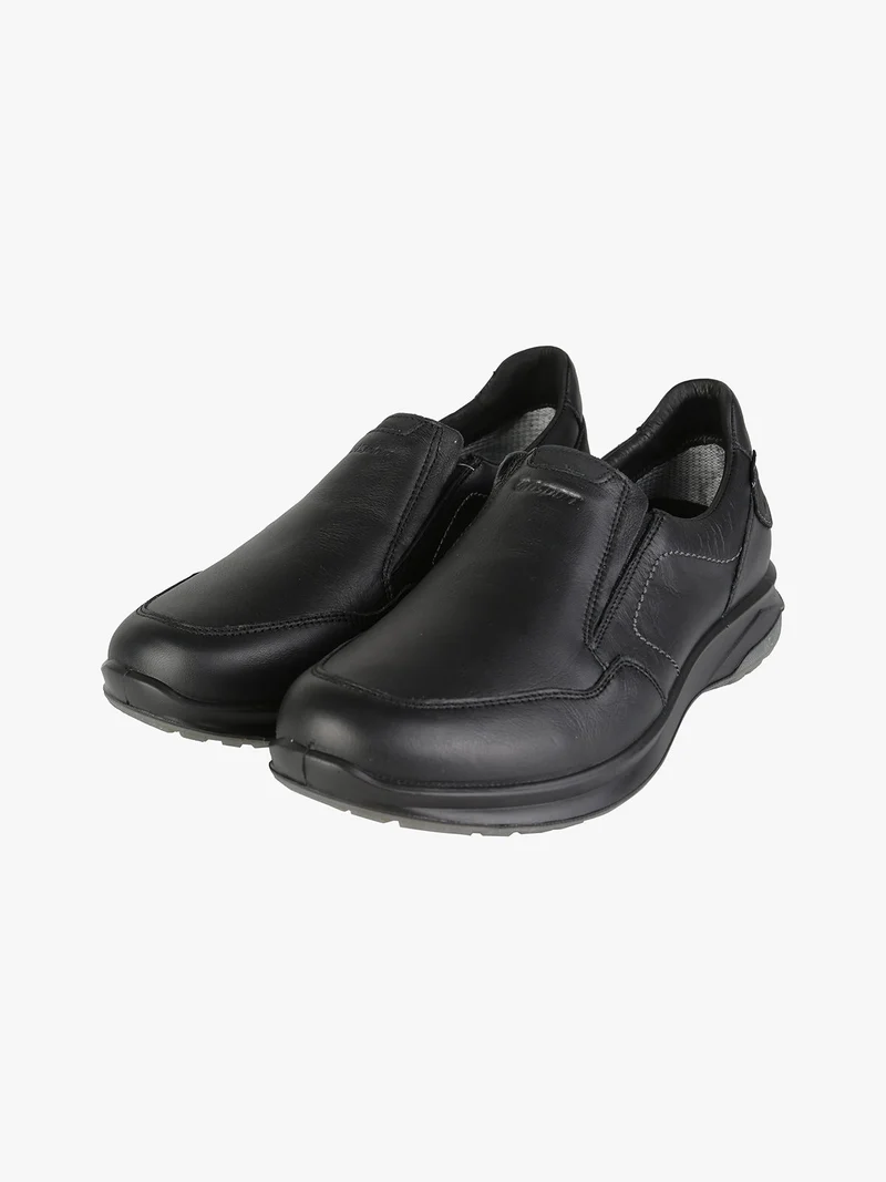Scarpe in pelle da uomo slip on - nero