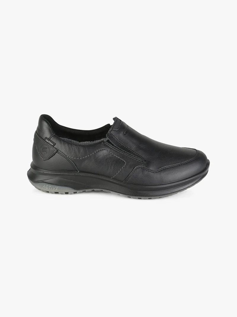 Scarpe in pelle da uomo slip on - nero