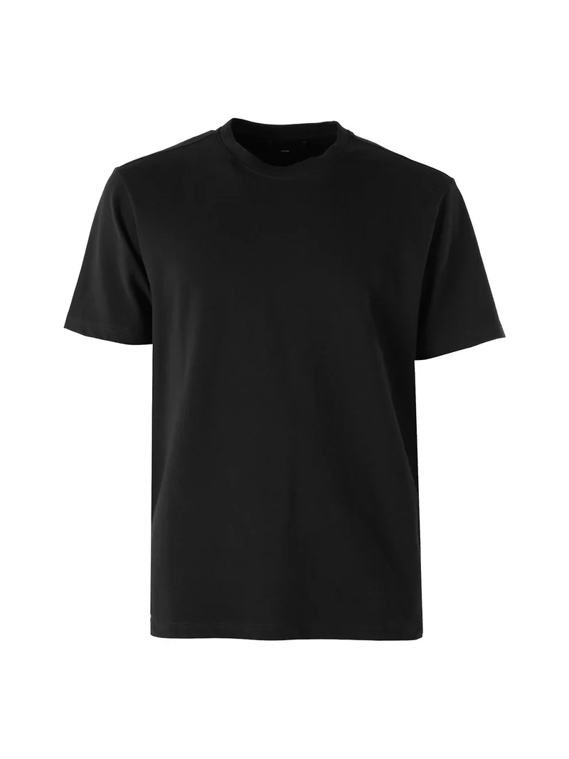 T-shirt girocollo da uomo in cotone - nero