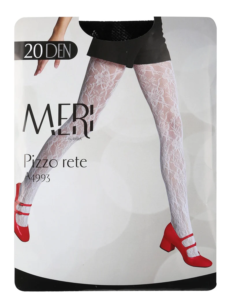 Collant donna 20 denari in pizzo a rete - nero