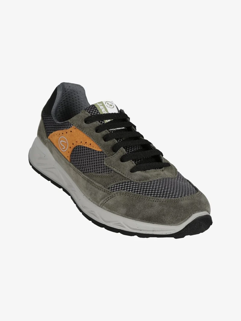 Sneakers in pelle stringate uomo - verde
