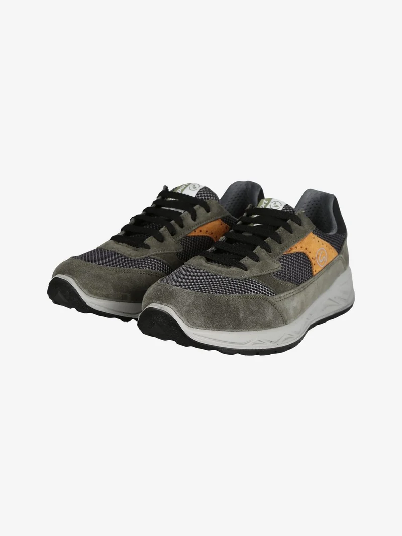 Sneakers in pelle stringate uomo - verde