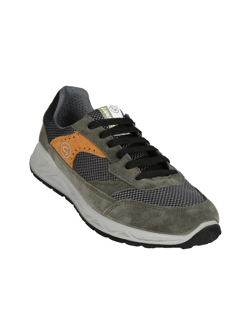 Sneakers in pelle stringate uomo - verde
