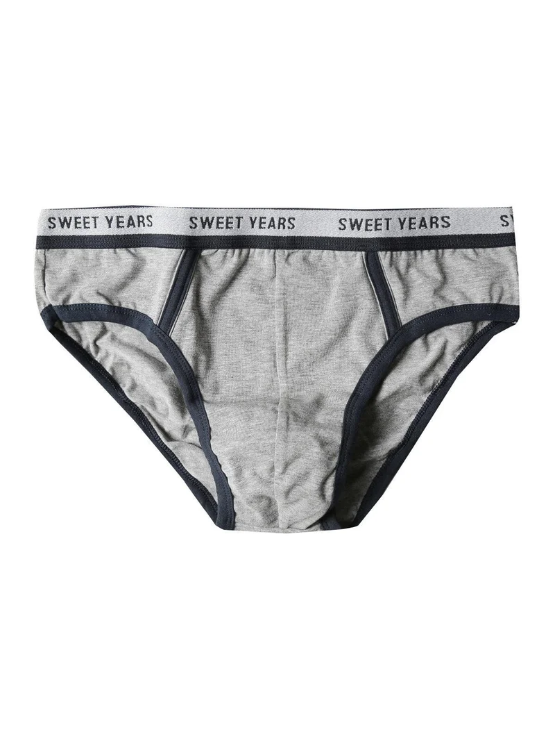 Slip con bordi colorati - grigio