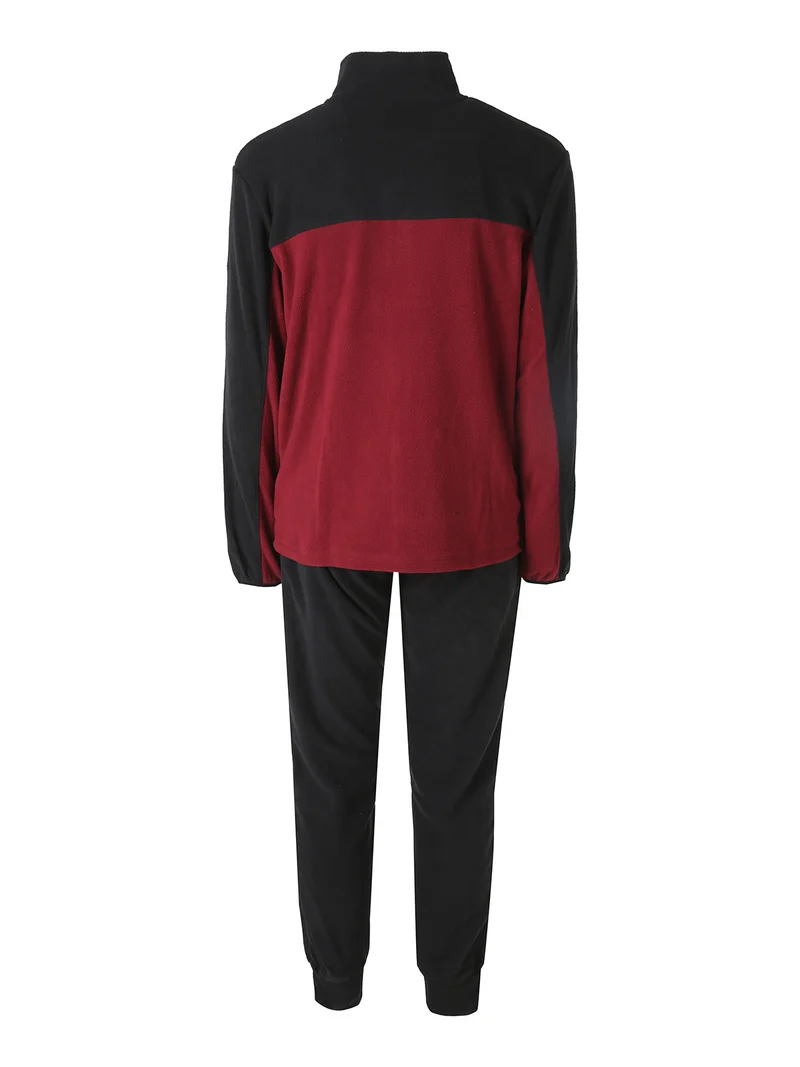 Completo tuta da uomo in pile full zip - bordeaux