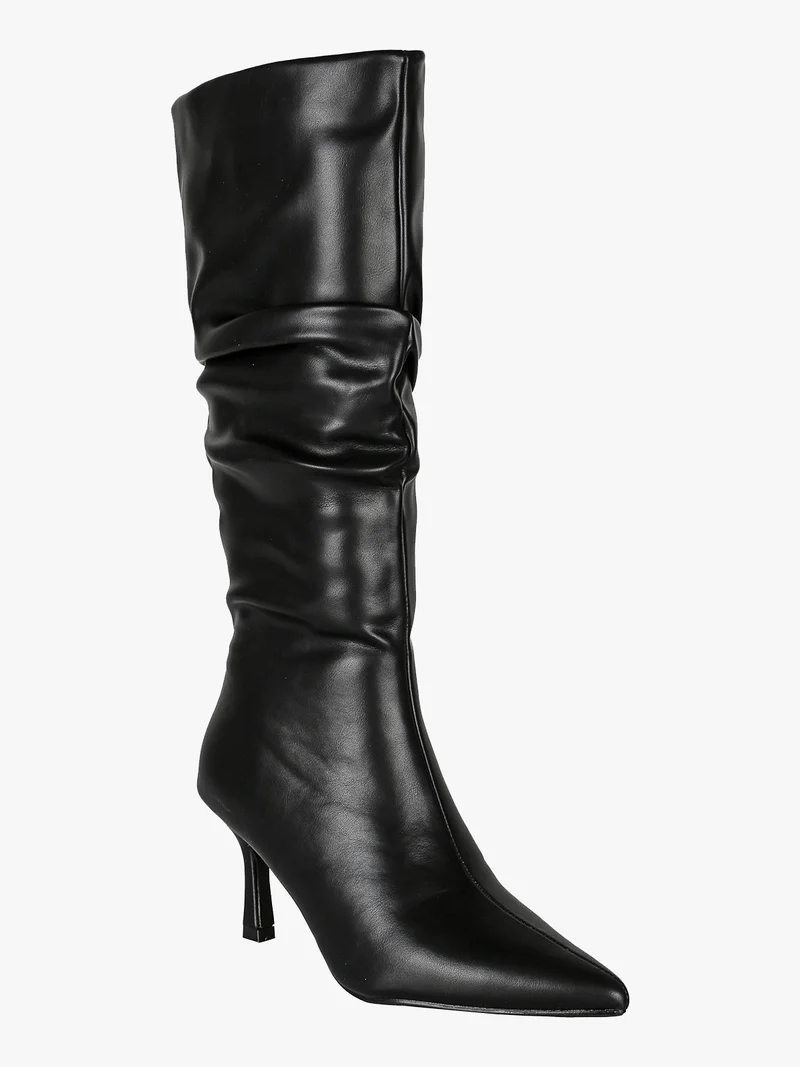 Stivali donna slouchy con tacco a rocchetto - nero