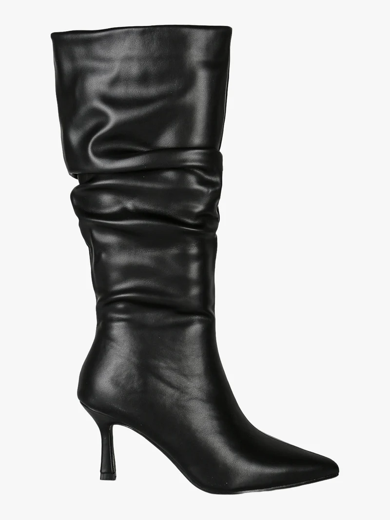 Stivali donna slouchy con tacco a rocchetto - nero