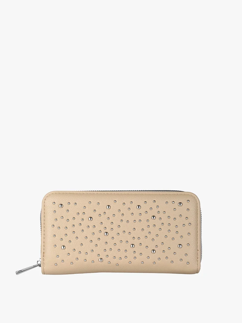 Portafoglio da donna con borchie - khaki
