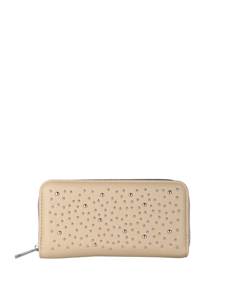 Portafoglio da donna con borchie - khaki