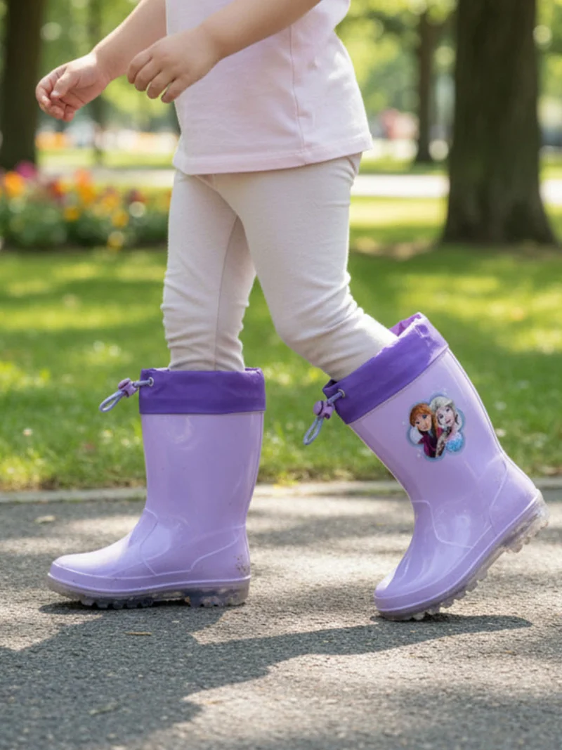 Stivali pioggia da bambina con luci - lilla