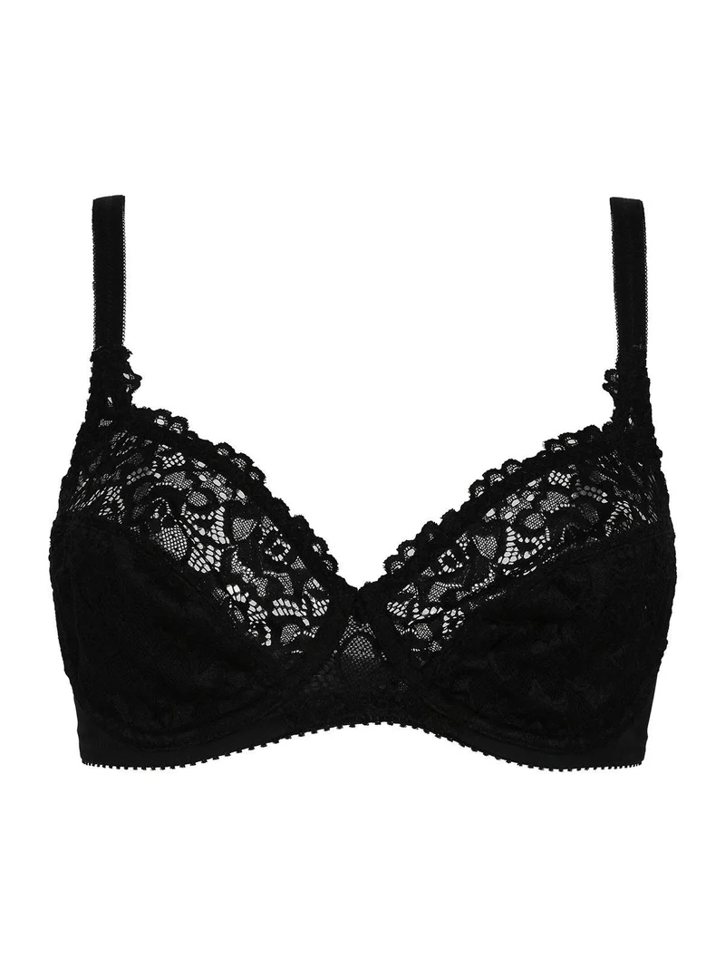 942 Reggiseno pizzo con ferretto COPPA C - nero