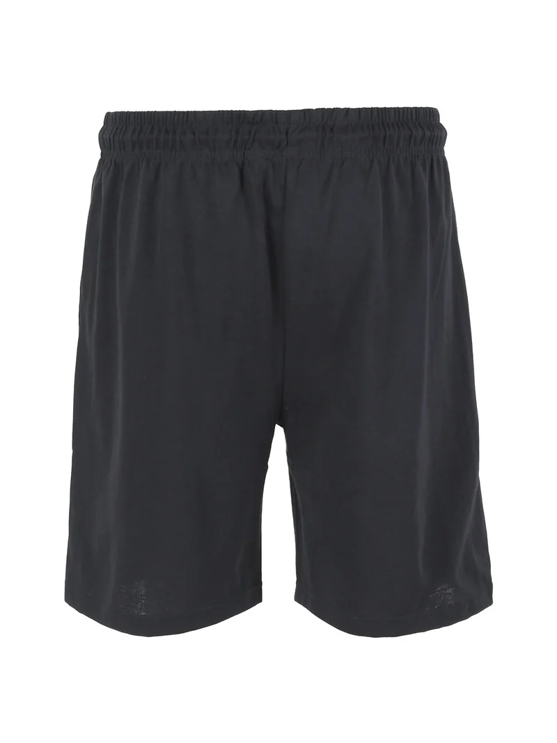 Bermuda sportivi da uomo in cotone con coulisse - nero