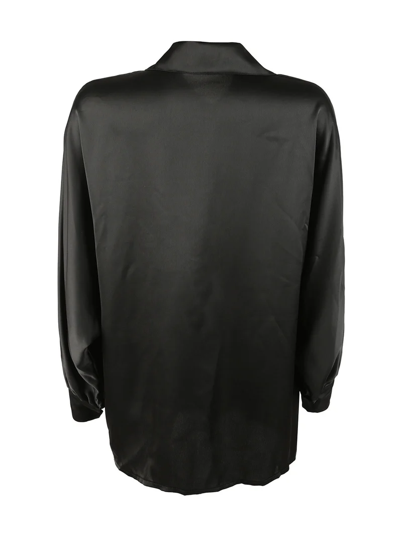 Camicia donna oversize con manica a pipistrello - nero