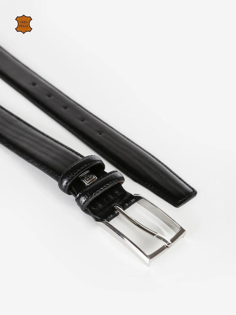 Cintura uomo in pelle - nero