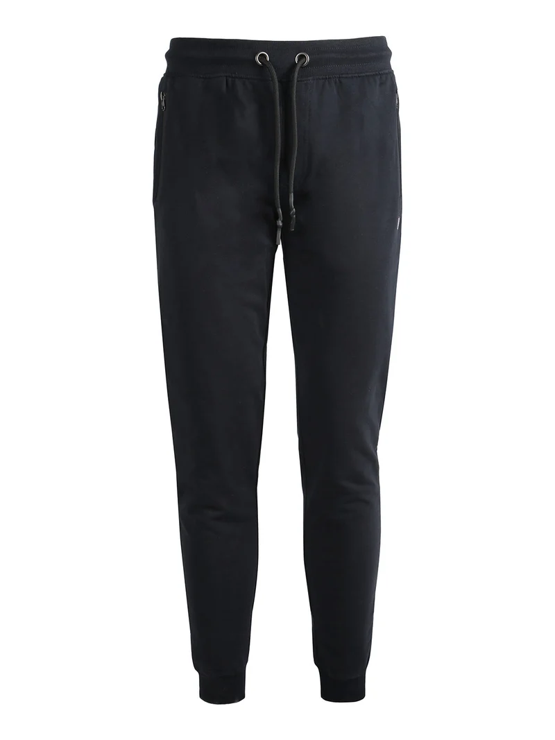 Pantaloni tuta da uomo con polsini e coulisse - blu scuro