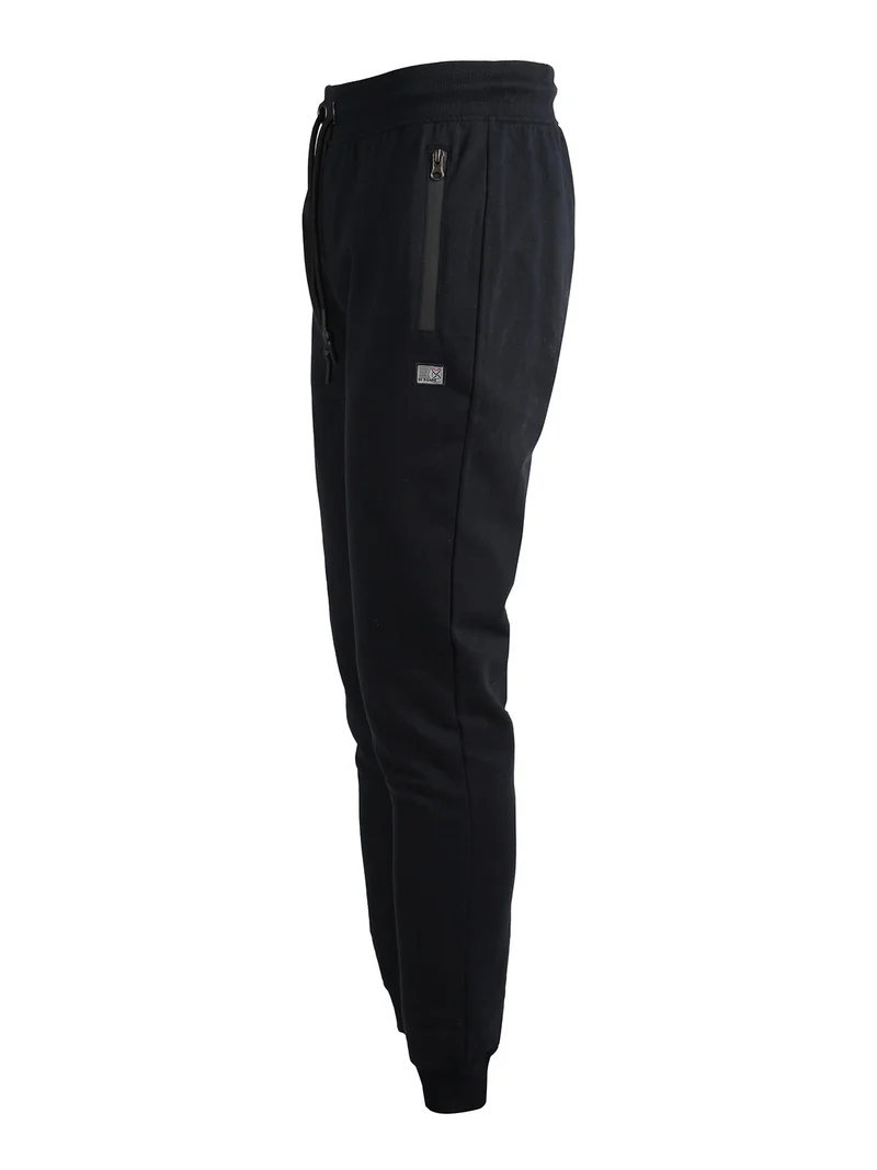 Pantaloni tuta da uomo con polsini e coulisse - blu scuro
