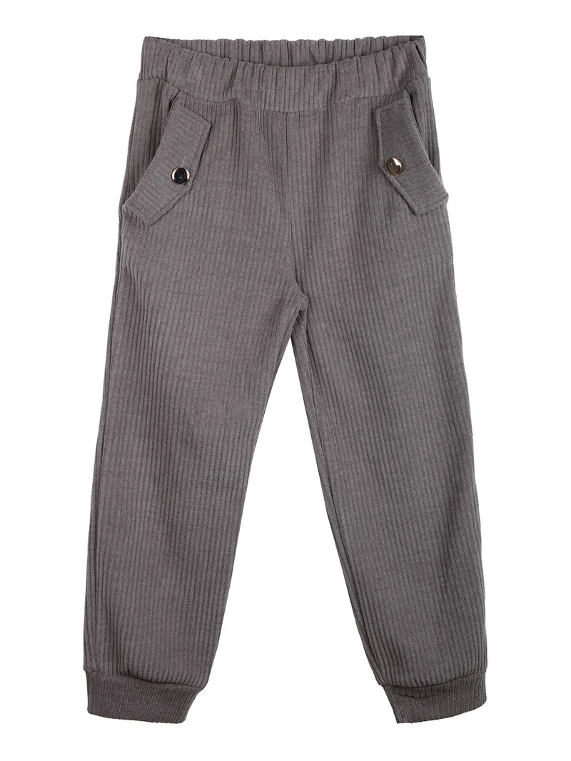 Pantaloni da bambina in velluto a costine - grigio