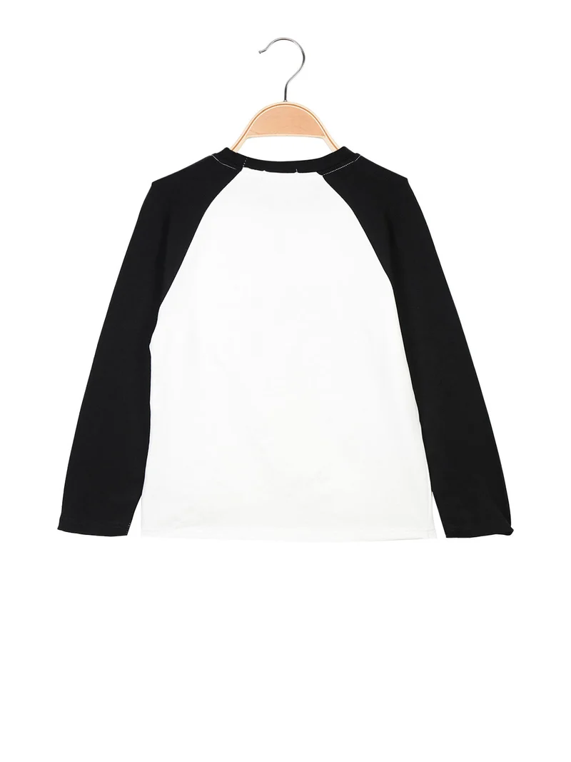 T-shirt da bambino a maniche lunghe con stampa - bianco