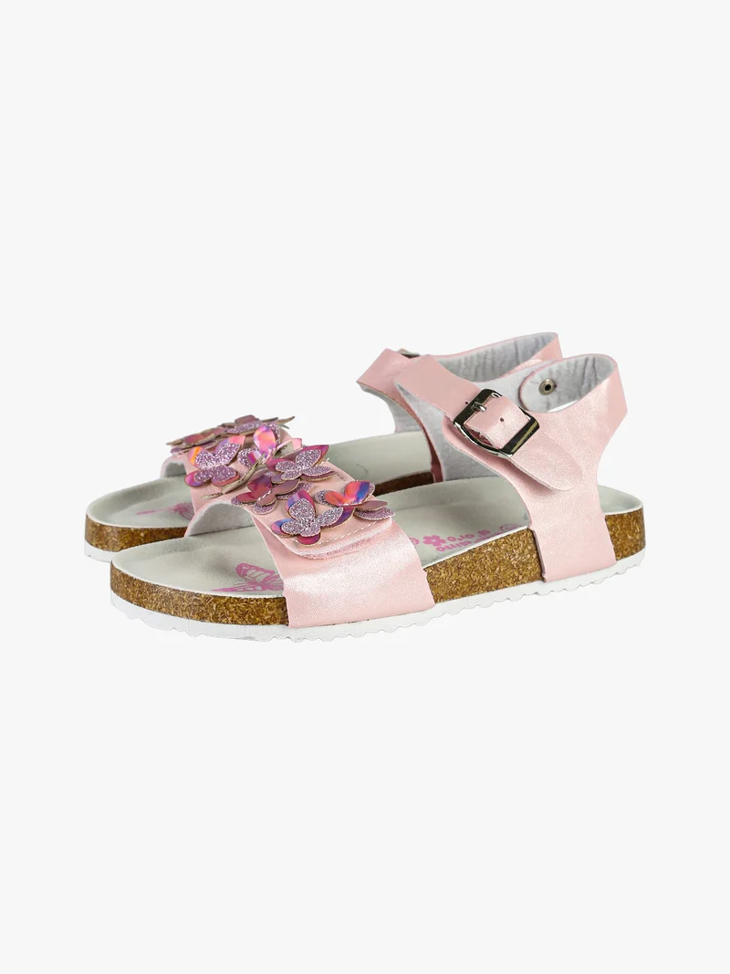 Sandali da ragazza con fibbia e cinturino a strappo - rosa