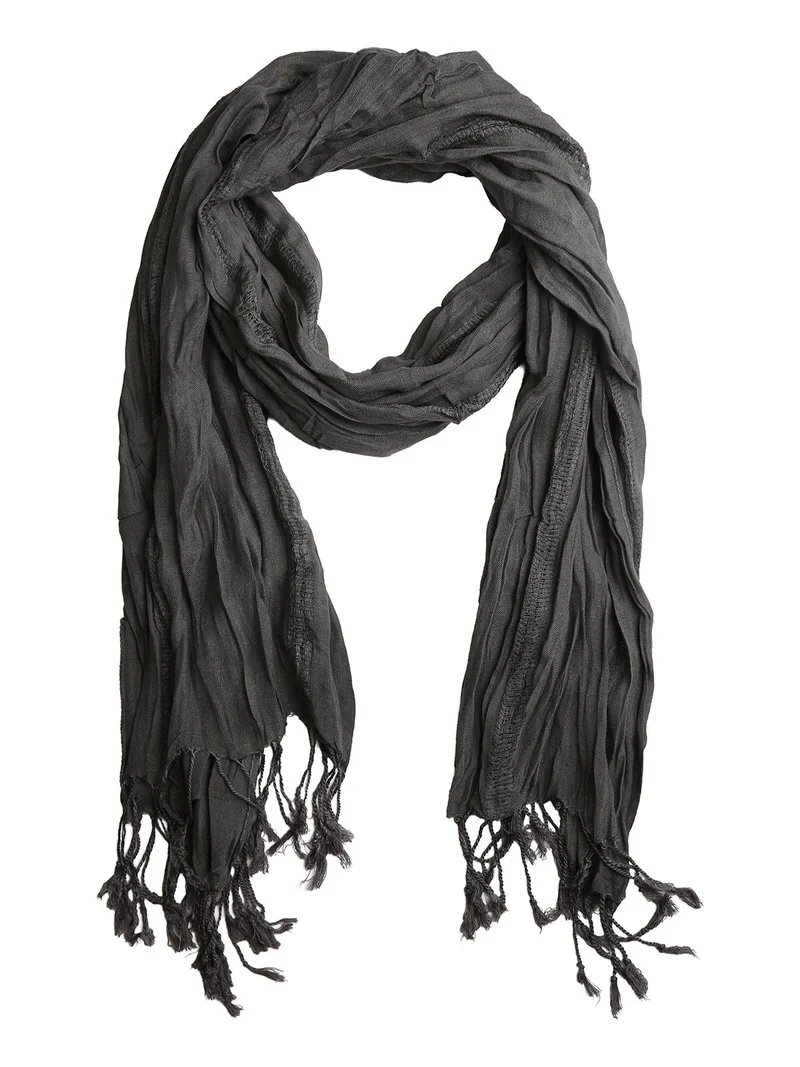 Sciarpa leggera con frange - grigio