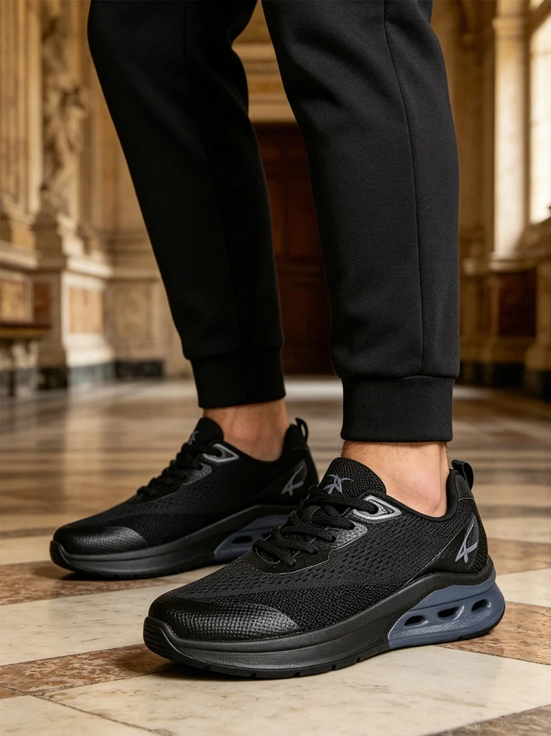 Sneakers sportive da uomo in maglia - nero