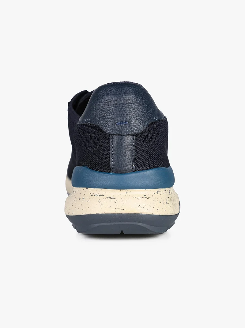 Sneakers da uomo stringate in maglia - blu scuro
