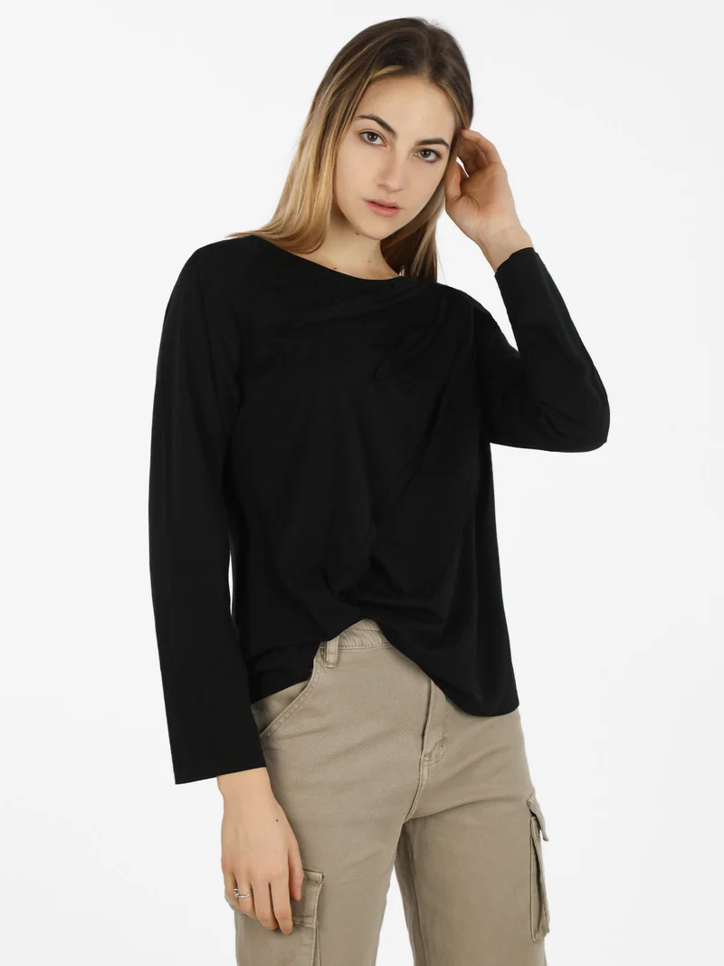 T-shirt donna oversize in cotone - nero