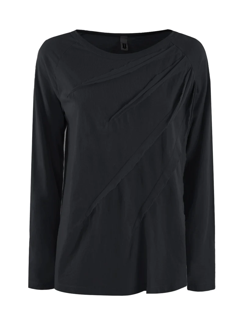 T-shirt donna oversize in cotone - nero