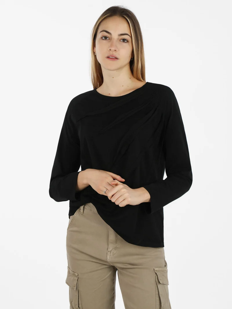 T-shirt donna oversize in cotone - nero