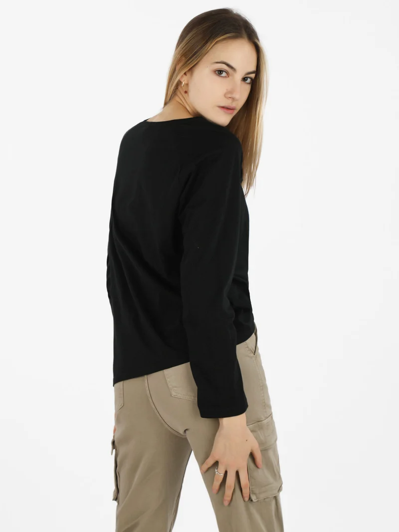T-shirt donna oversize in cotone - nero