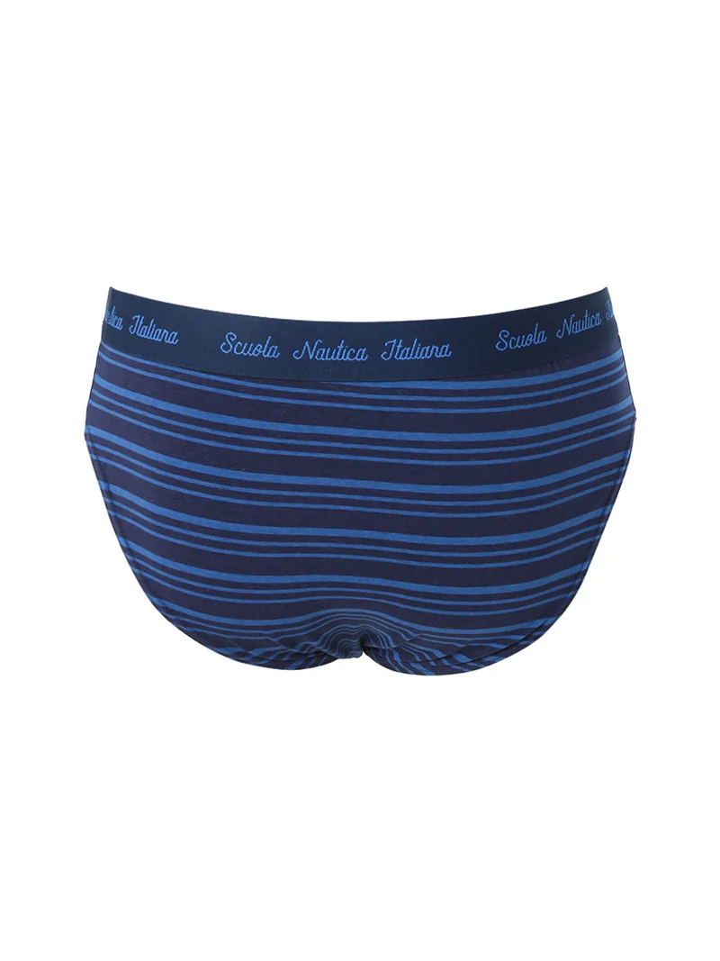 Slip da uomo a righe in cotone elasticizzato - blu scuro