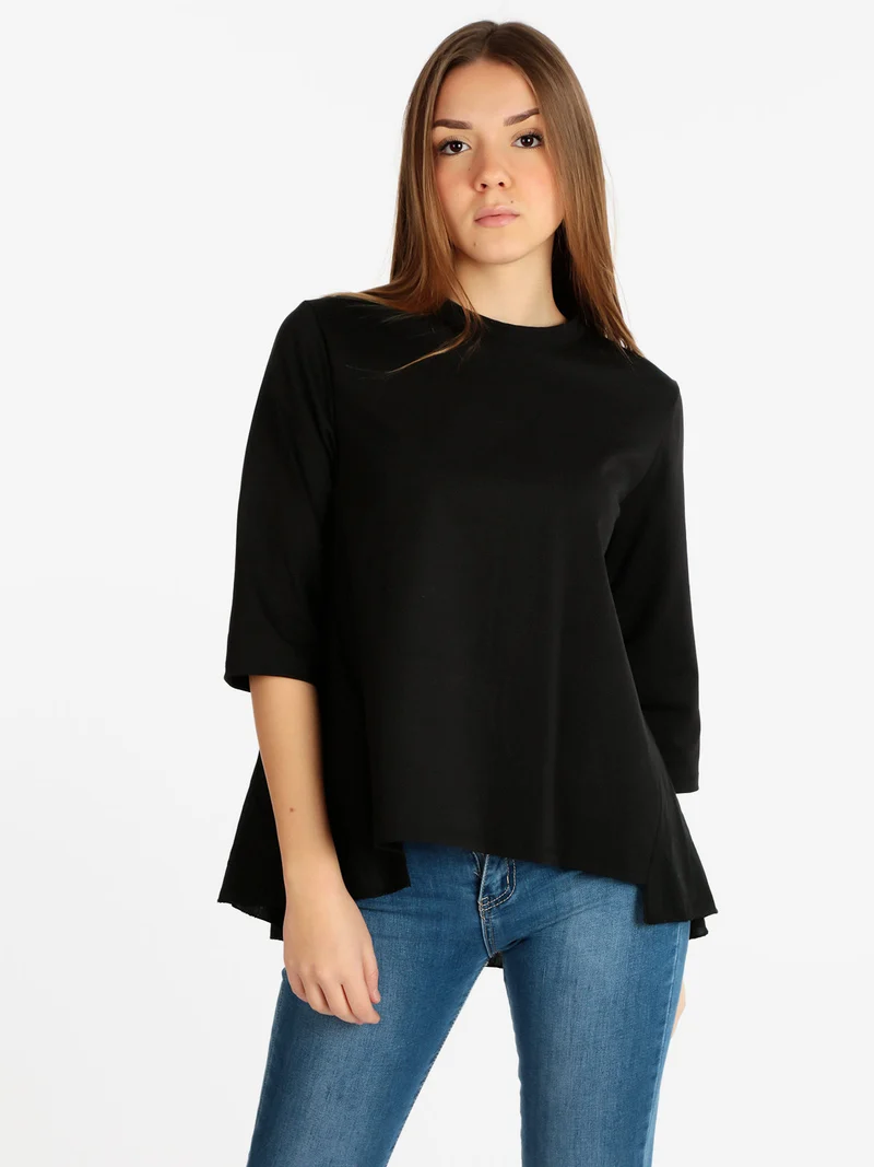 Maxi maglia donna girocollo - nero
