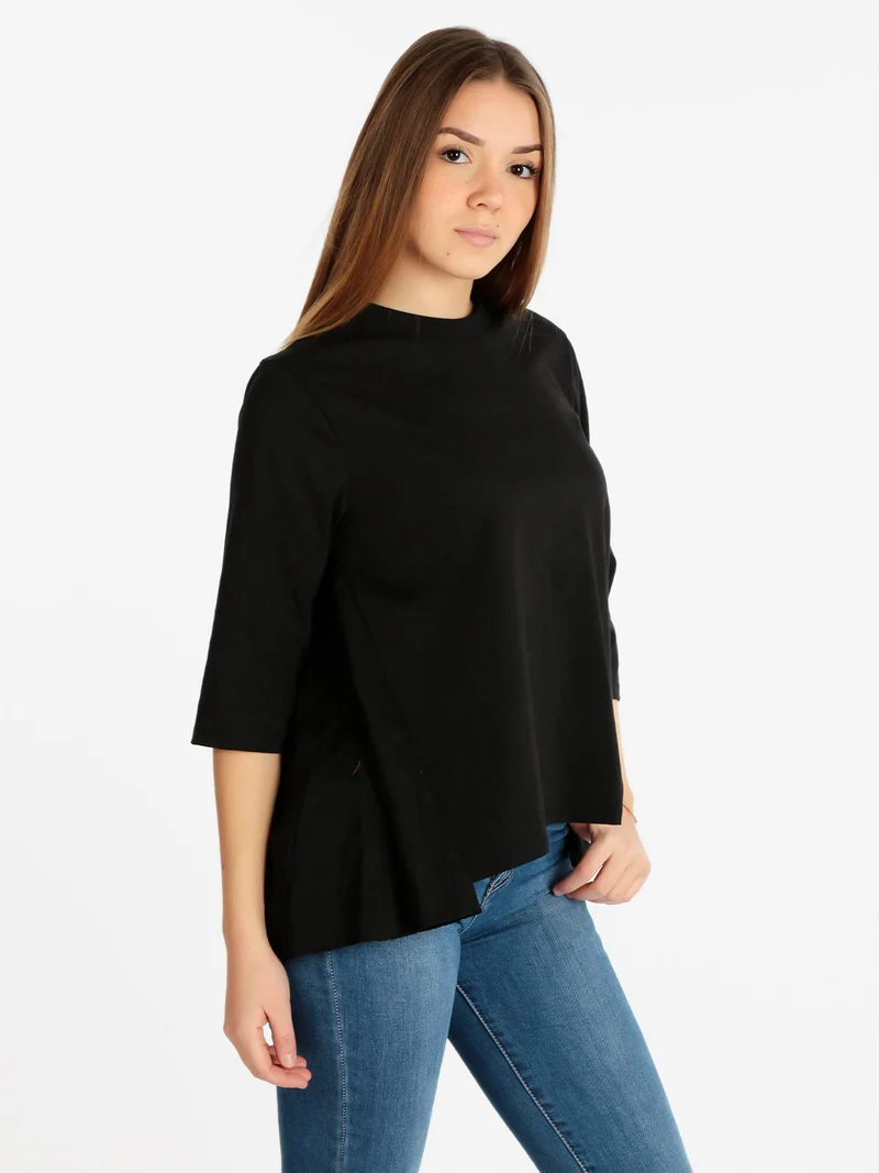 Maxi maglia donna girocollo - nero