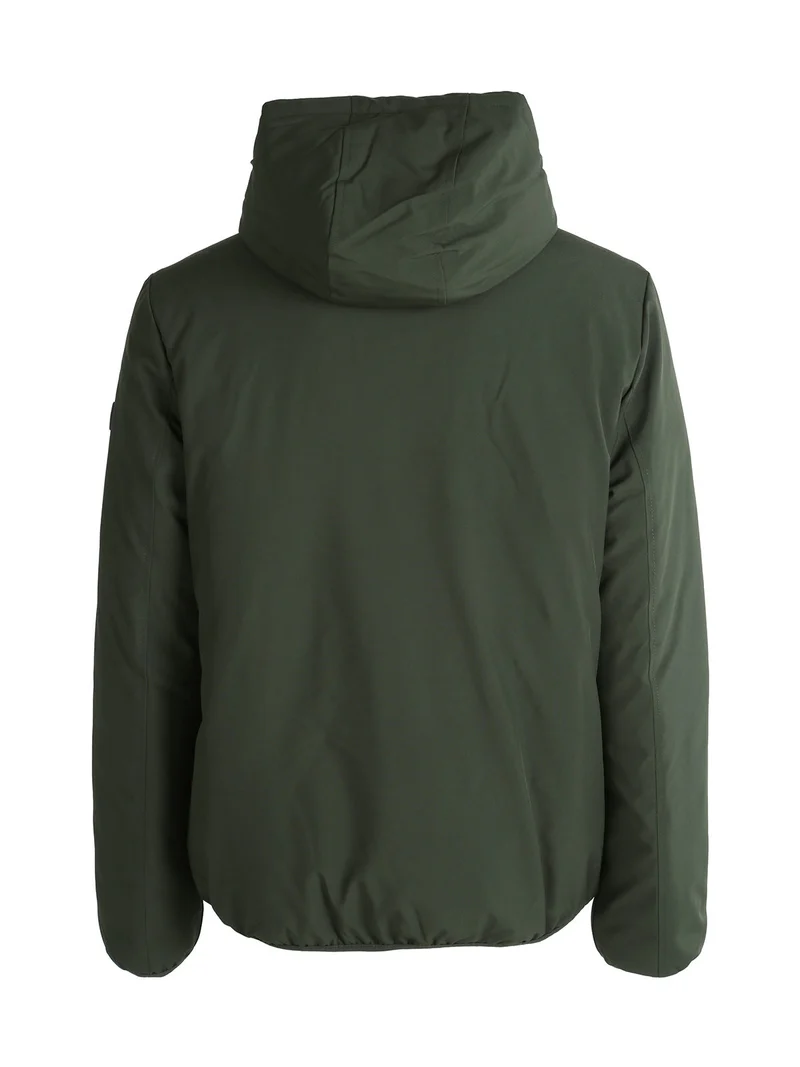 Giubbotto impermeabile da uomo con cappuccio e zip - militare