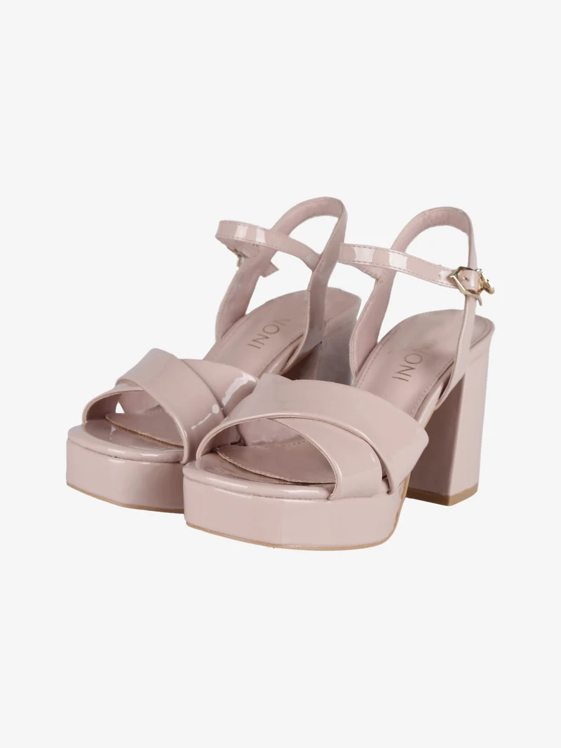 Sandali donna in vernice con tacco - rosa