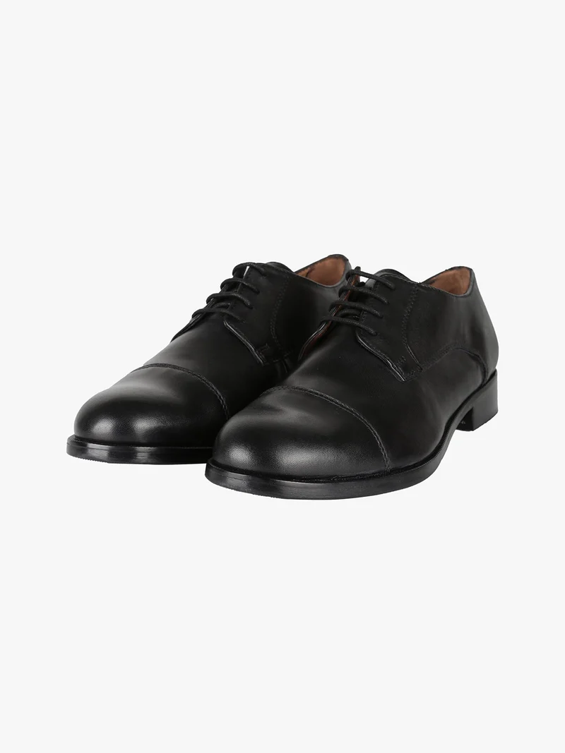 Scarpe stringate in pelle da uomo - nero