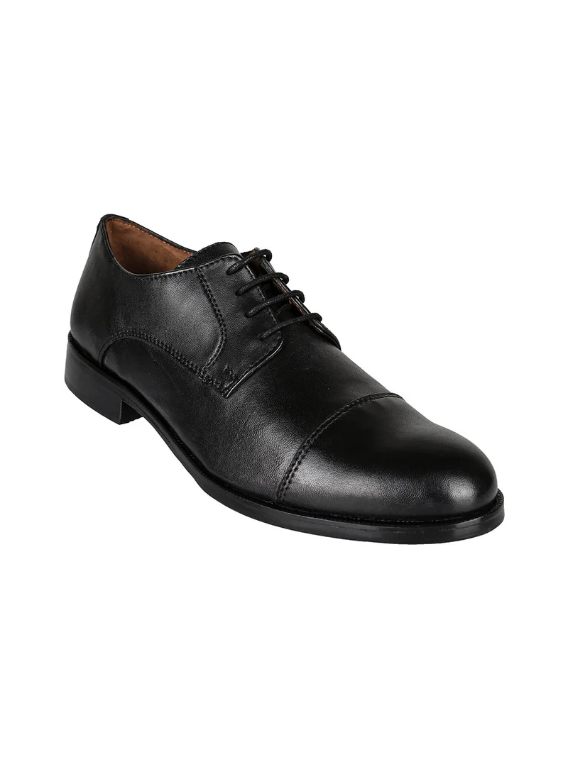 Scarpe stringate in pelle da uomo - nero
