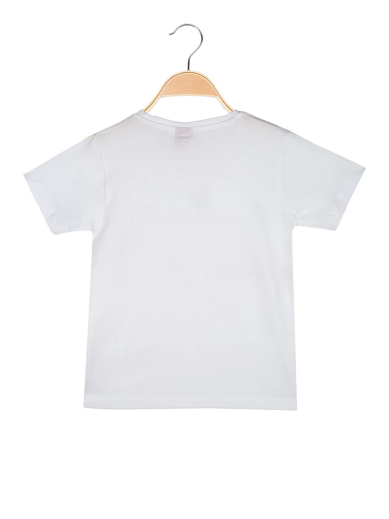 T-shirt da bambino in cotone con stampa - bianco