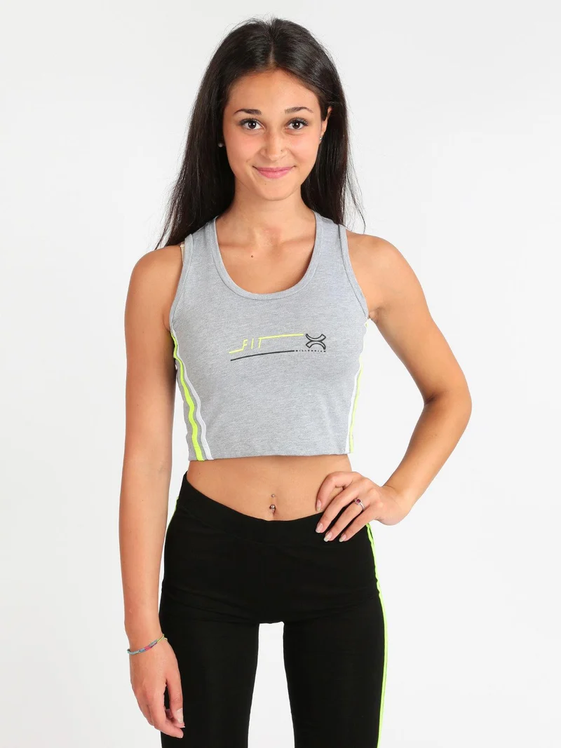 Top cropped donna - grigio