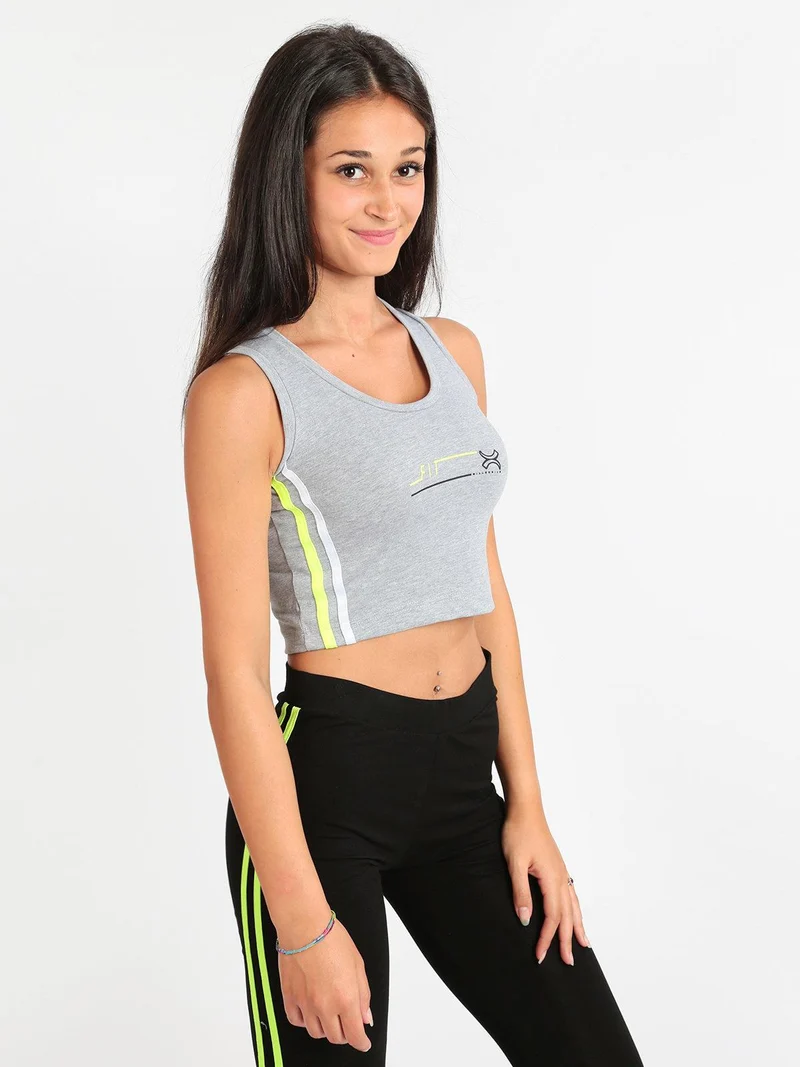 Top cropped donna - grigio