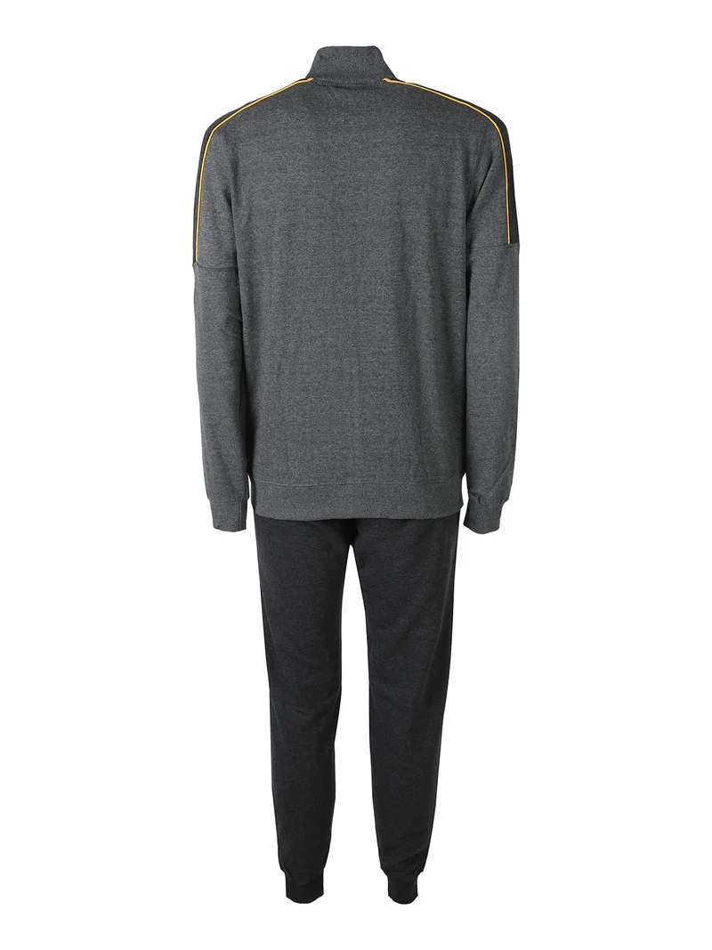 Completo tuta da uomo 2 pezzi con zip intera e stampa logo - grigio scuro