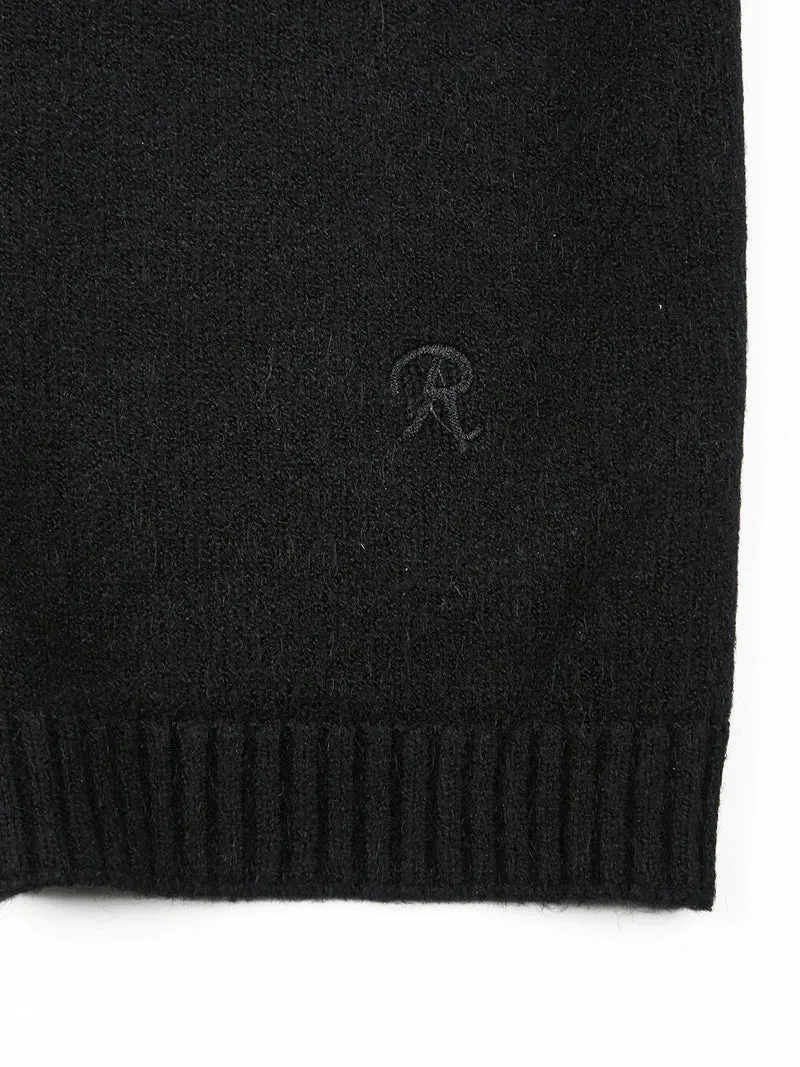Sciarpa in maglia tinta unita - nero