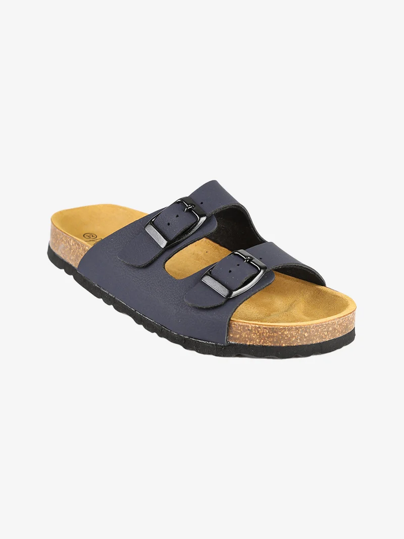Ciabatte da ragazzo con fibbie - blu scuro