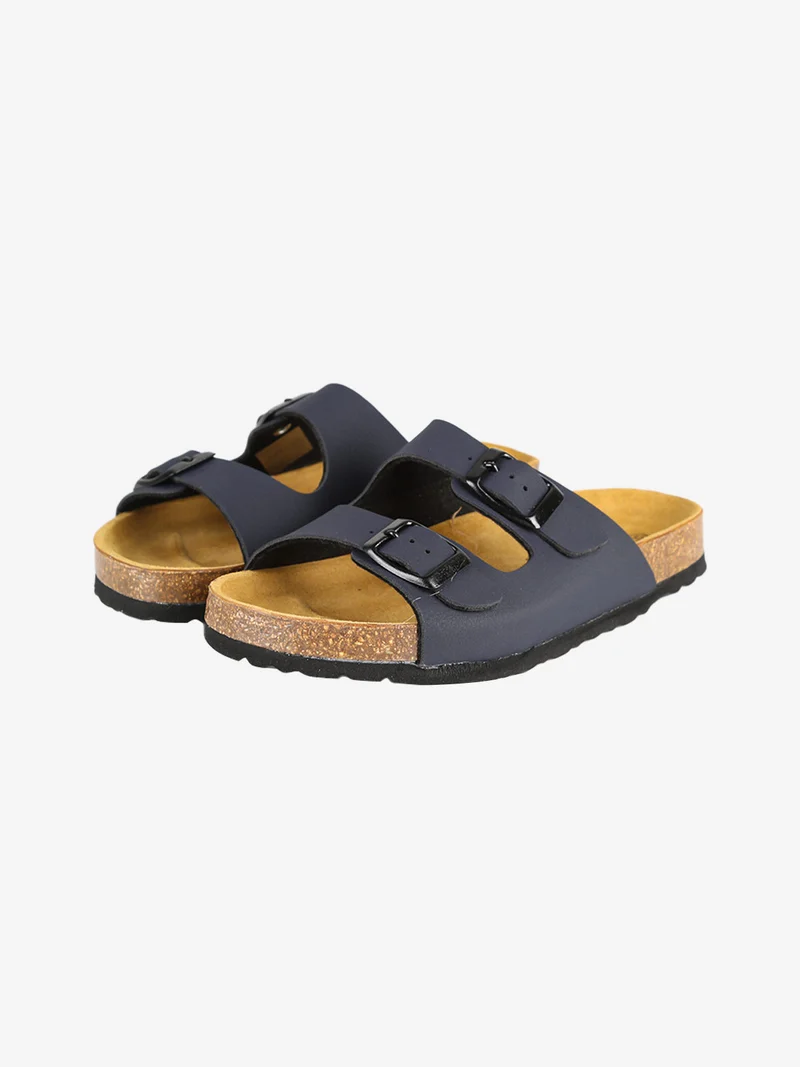Ciabatte da ragazzo con fibbie - blu scuro